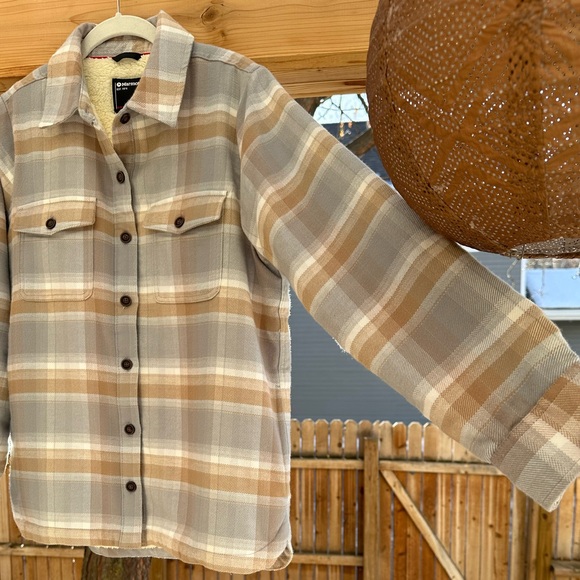 Marmot Ridgefield Sherpa Plaid Flannel Shacket Jacket Shirt medium - Picture 6 of 15